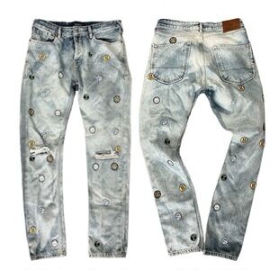 Scotch & Soda Light Blue Jeans with Embroidered Accents